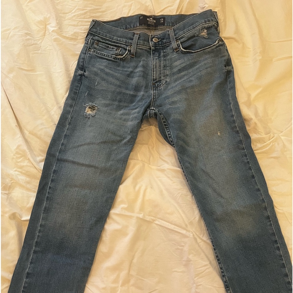 skinny blue jeans, women’s 28 from hollister with minimum use.